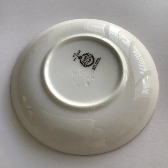 Minton English Bone China Tiger Lilly Trinket Dish Blue & Yellow Floral Vintage - Picture 5 of 10